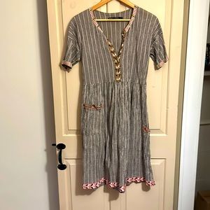 Gudrun Sjoden M 100% organic cotton dress. Cottage core generous fit